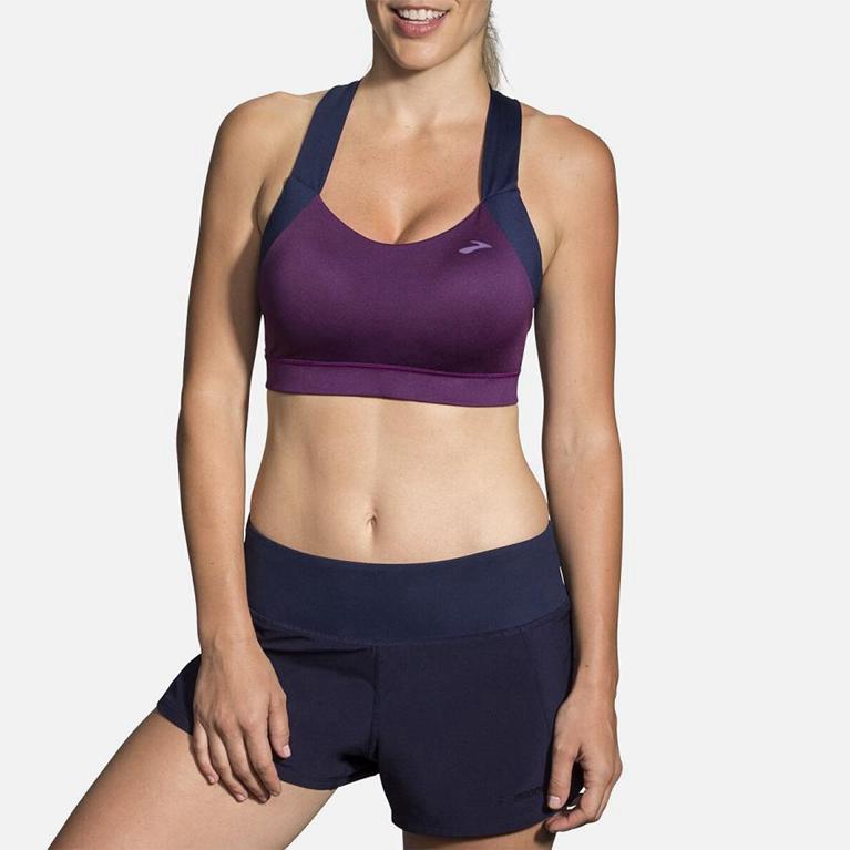 Brooks Uplift Crossback Running Bra - Women's - Purple (86937-AMXW)